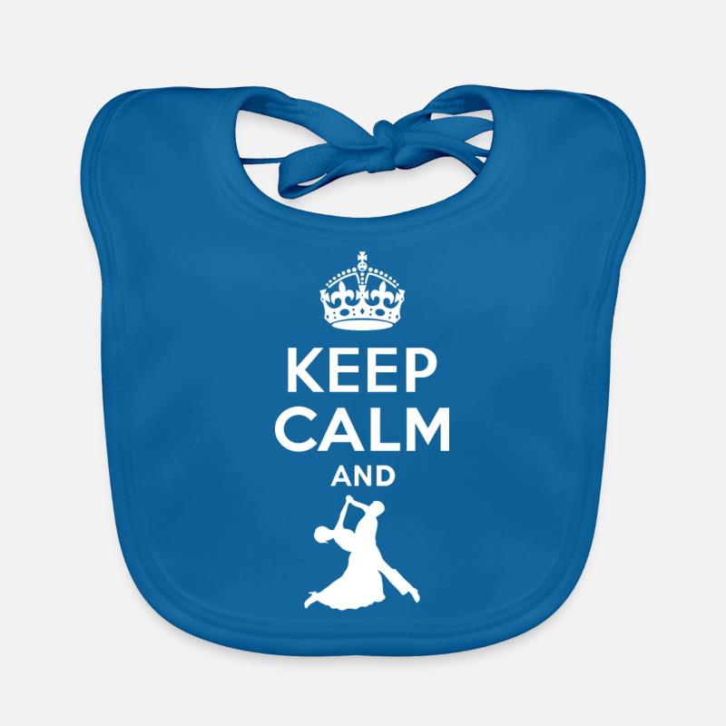 Keep Calm - Walzer tanzen - Baby Bio-Lätzchen - Pfauenblau
