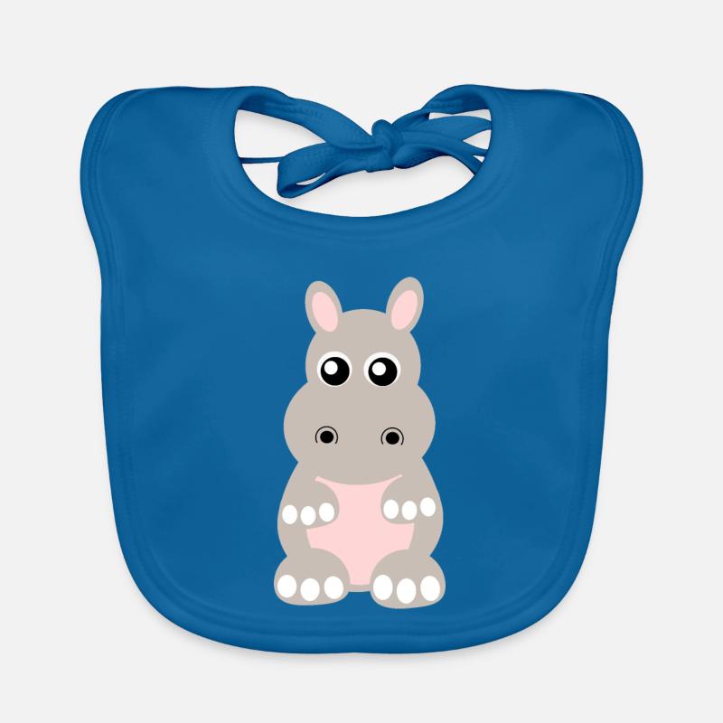 Nilpferd, Flusspferd - Baby Bio-Lätzchen - Pfauenblau
