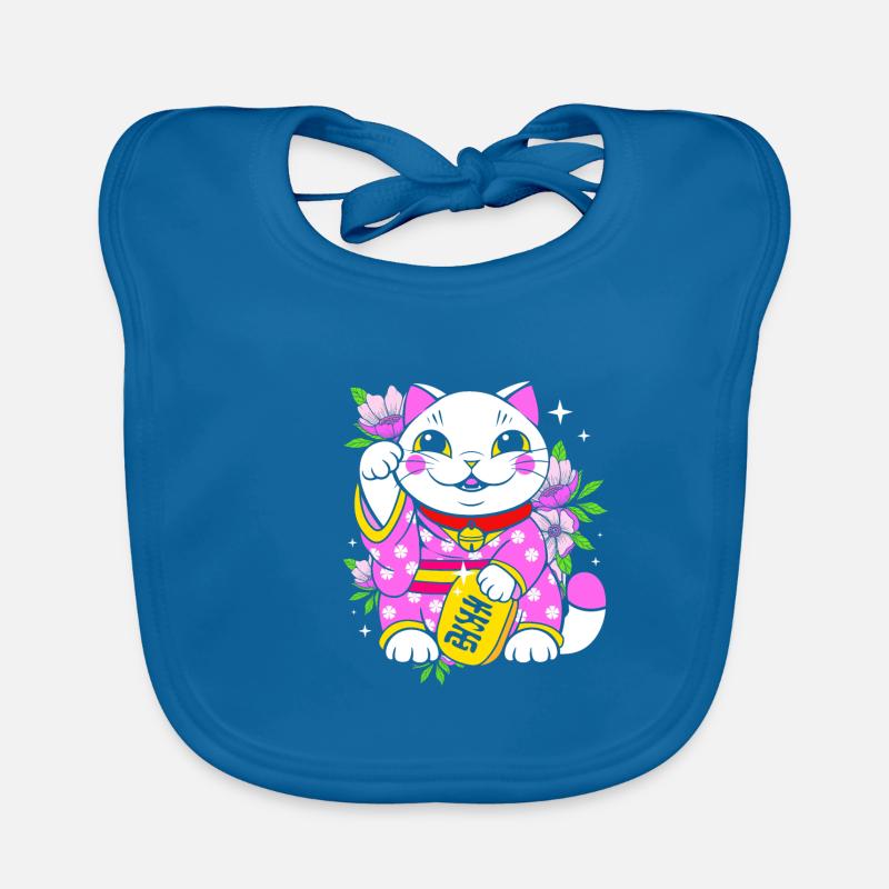 Maneki Neko Japan Lucky Charm Organic Baby Bibs