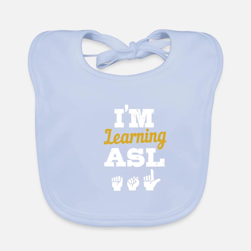 Sign language sign ASL deaf Organic Baby Bibs