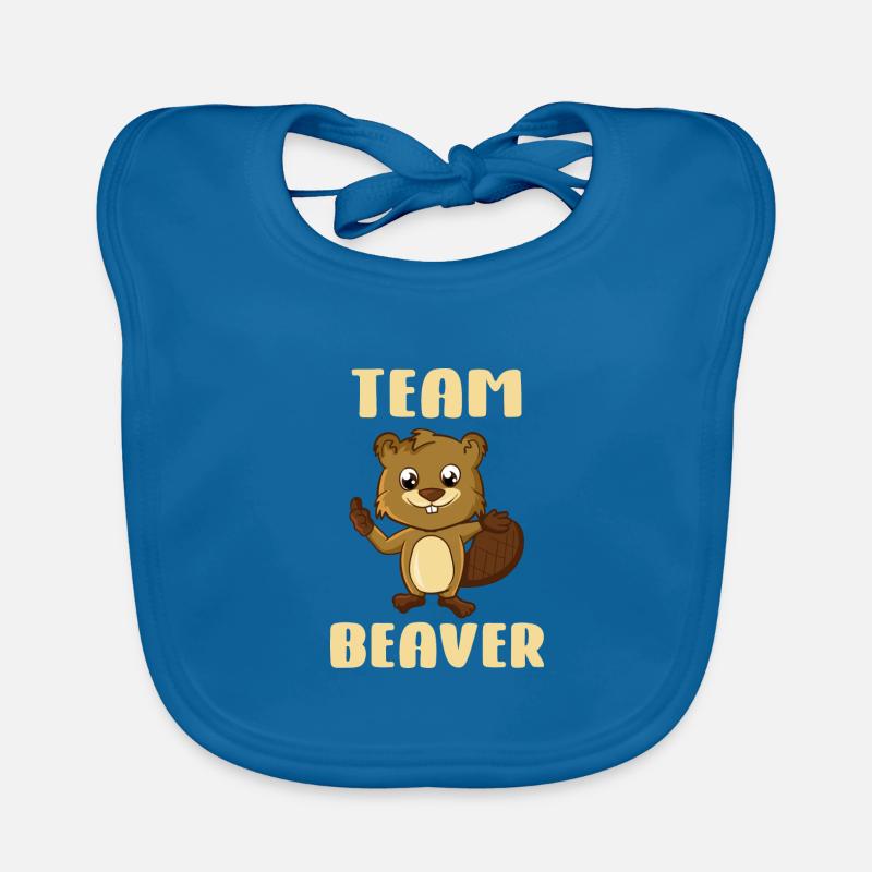 Team Biber - Bavoir bio Bébé - bleu paon