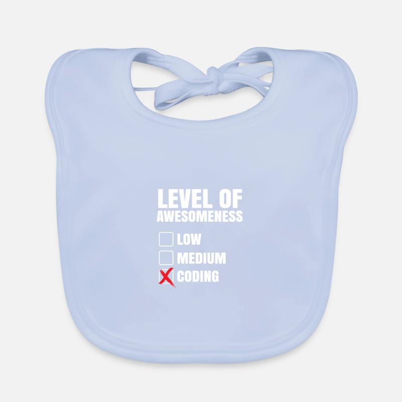 Level Of Awesomeness Low Medium Coding Programming Baby Bio-Lätzchen