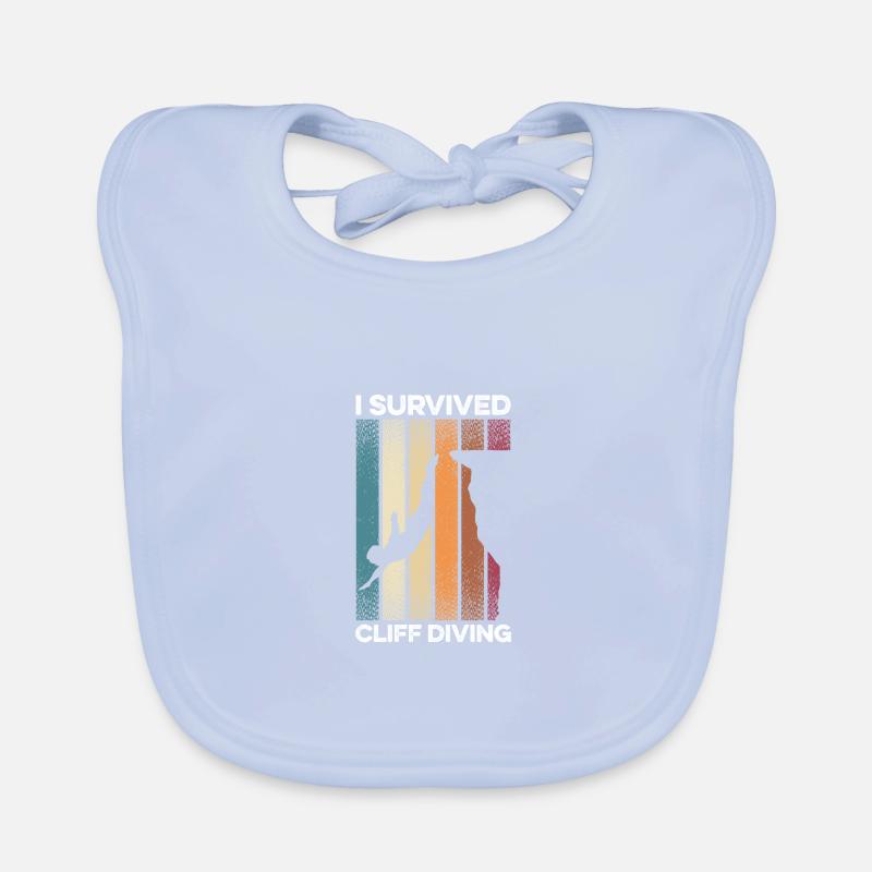 I Survived Cliff Diving Cliff Dive Cliff Jumping T Organic Baby Bibs