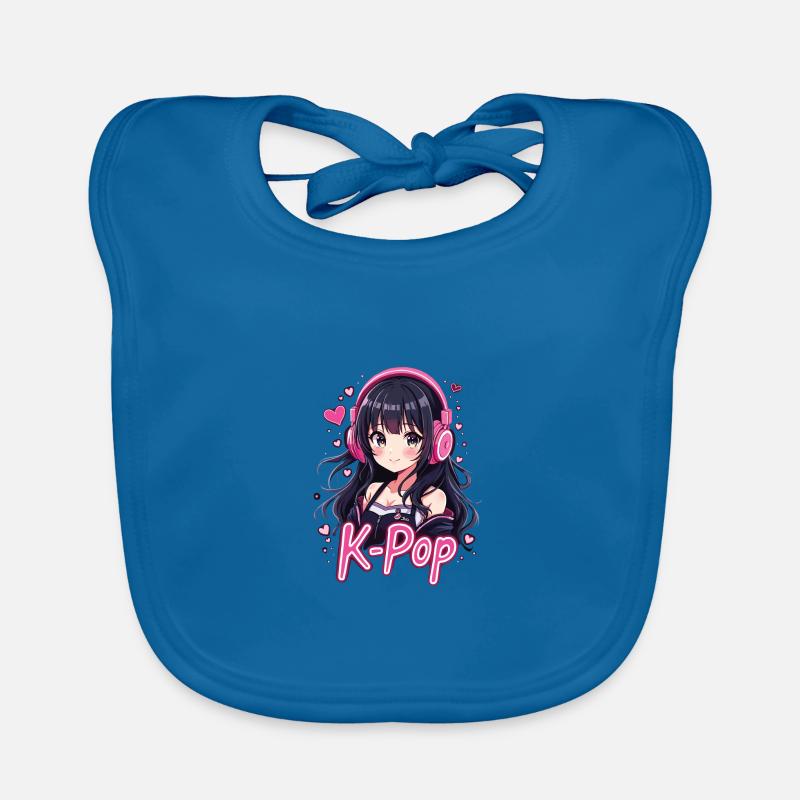 K-Pop - Baby Bio-Lätzchen - Pfauenblau