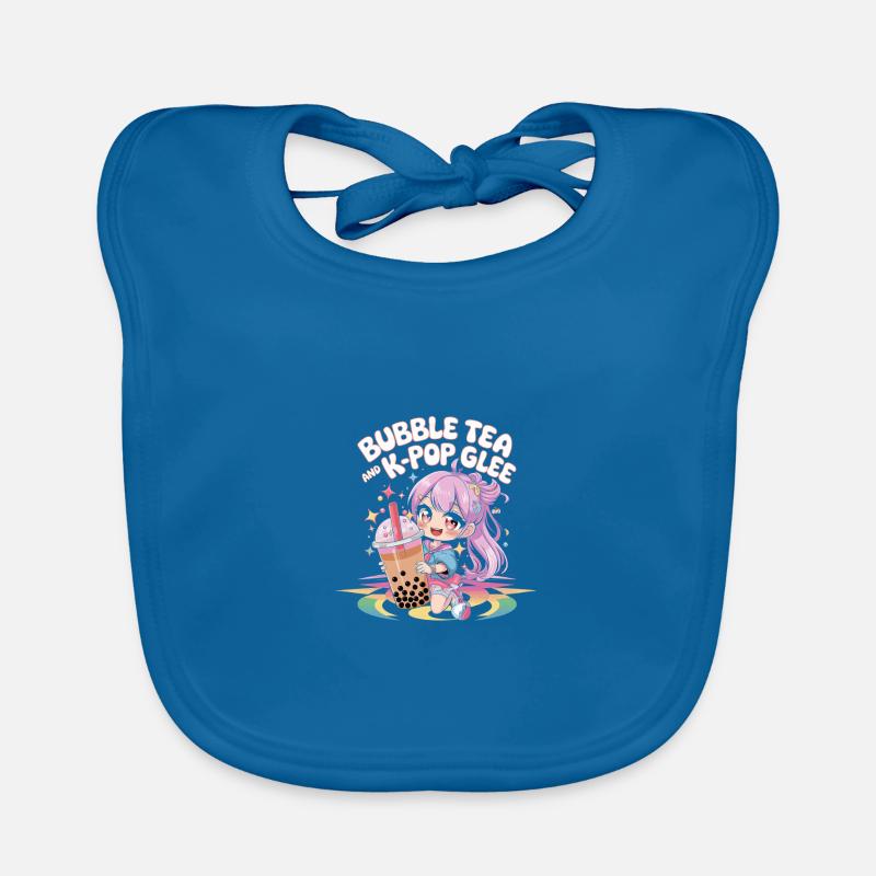 K pop and bubble tea Organic Baby Bibs