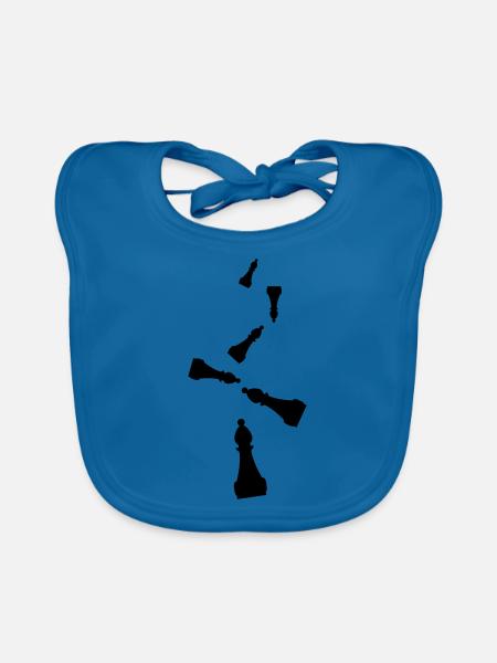 Schachfigur symbol - Baby Bio-Lätzchen - Pfauenblau