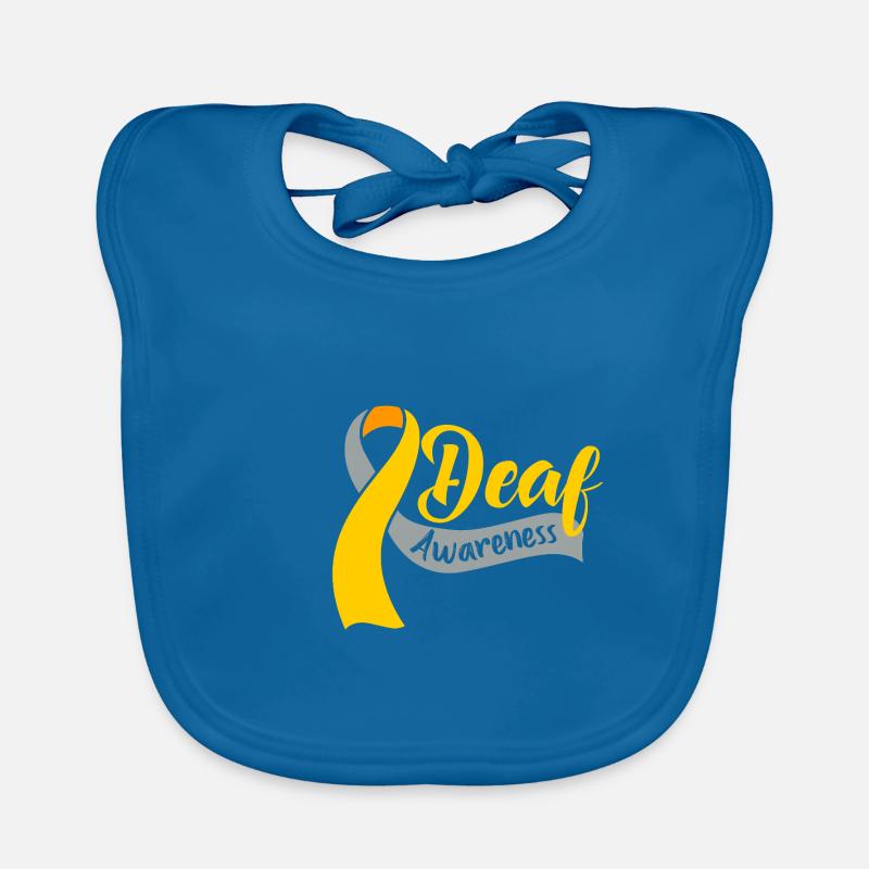 Deaf Deaf Deaf Sign Language Organic Baby Bibs