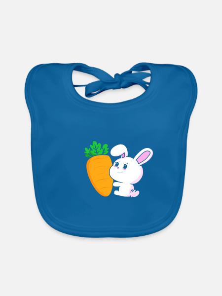 Karotte Gemüse - Baby Bio-Lätzchen - Pfauenblau