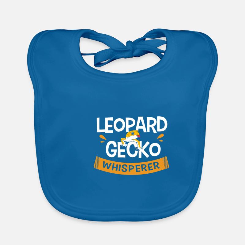 Gecko léopard - Bavoir bio Bébé - bleu paon