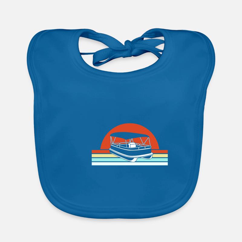 Pontonboot Boot Boote - Baby Bio-Lätzchen - Pfauenblau