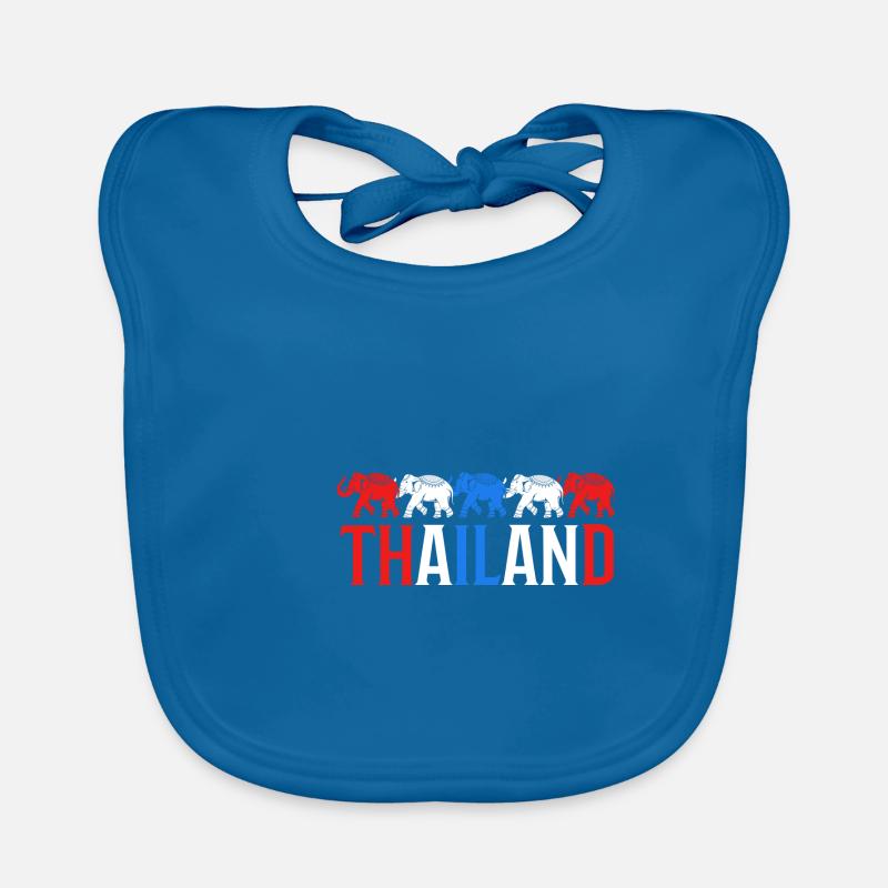 Thaïlande - Bavoir bio Bébé - bleu paon