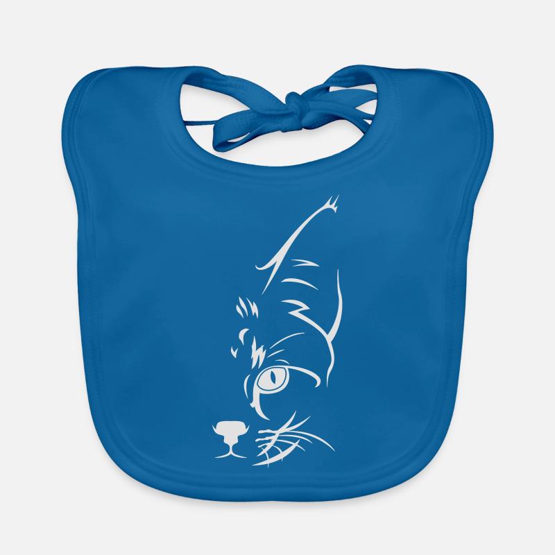 Katze Katzen Geschenk Katzenfreunde Katzengesicht - Baby Bio-Lätzchen - Pfauenblau
