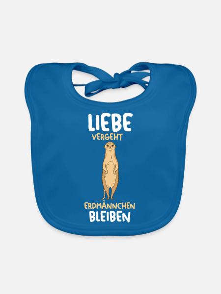 Erdmännchen - Baby Bio-Lätzchen - Pfauenblau