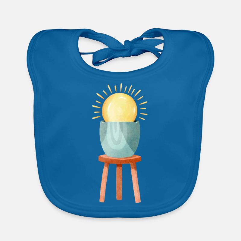 Soleil végétal - Bavoir bio Bébé - bleu paon