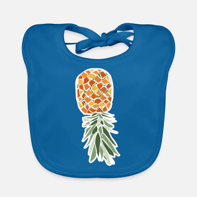 Ananas Mercadona - Bavoir bio Bébé - bleu paon