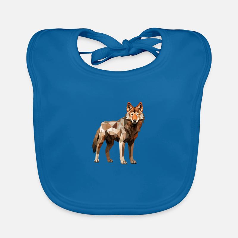 Wolf Geometric Drawing Organic Baby Bibs