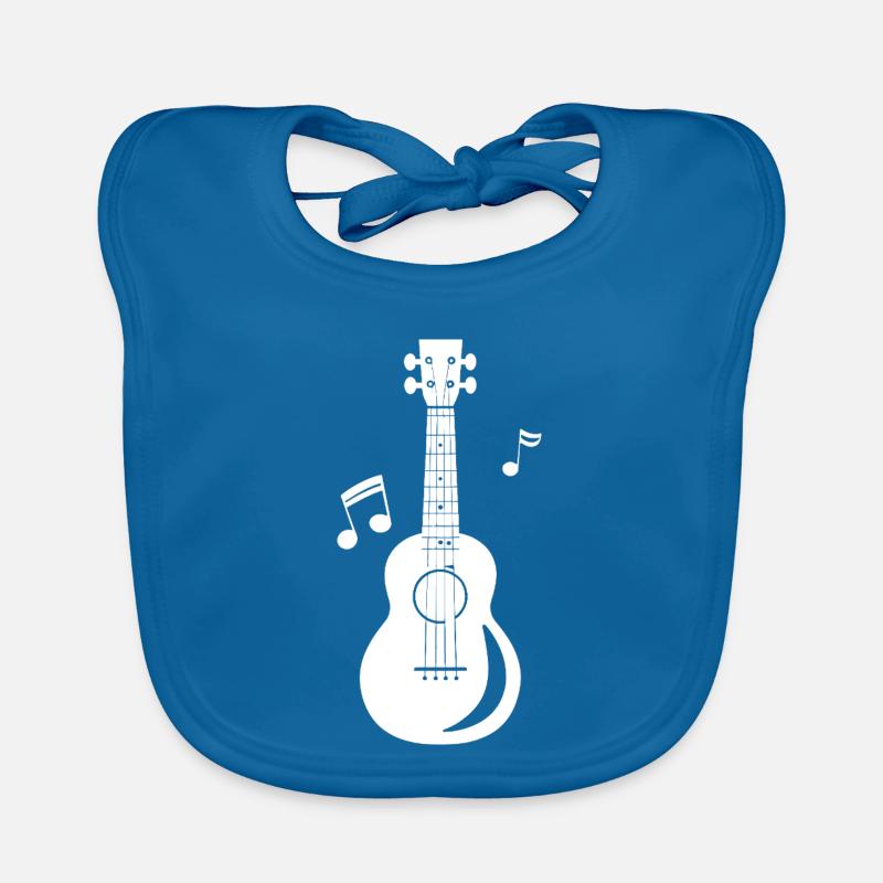 Ukulele Grafik - Baby Bio-Lätzchen - Pfauenblau