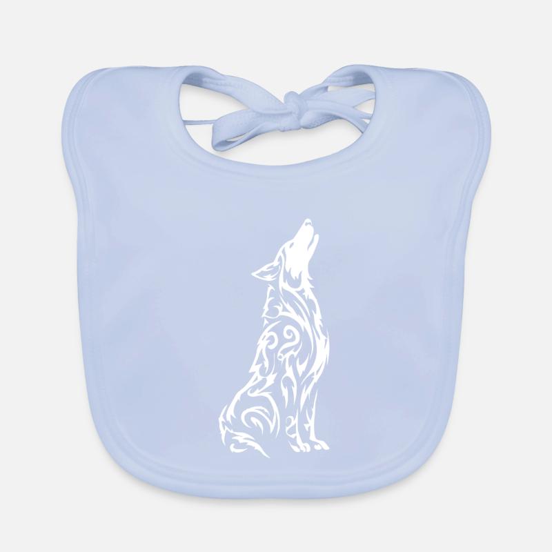 Wolf's Silhouette Tribal Pattern Organic Baby Bibs