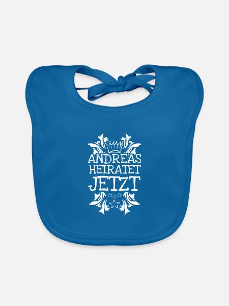 Bachelor Andreas - Baby Bio-Lätzchen - Pfauenblau - Vorne