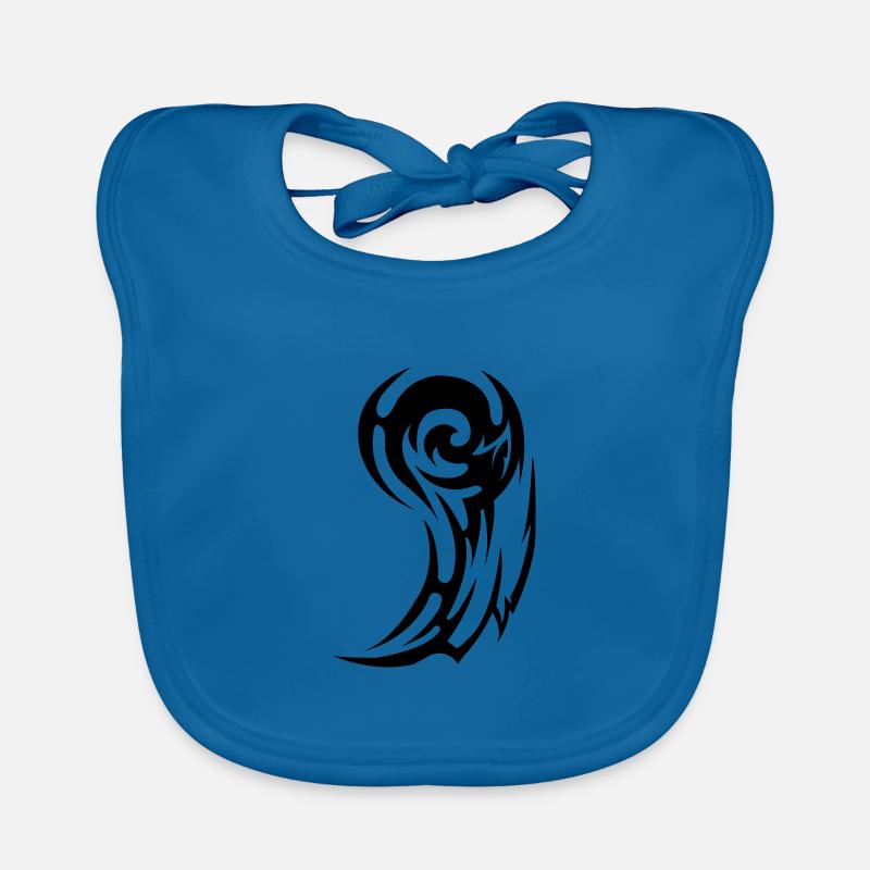 tribal - Bavoir bio Bébé - bleu paon