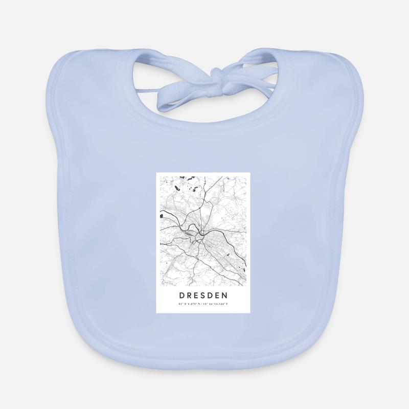 Dresden Karte Stadtplan Straßenplan Elbe Baby Bio-Lätzchen