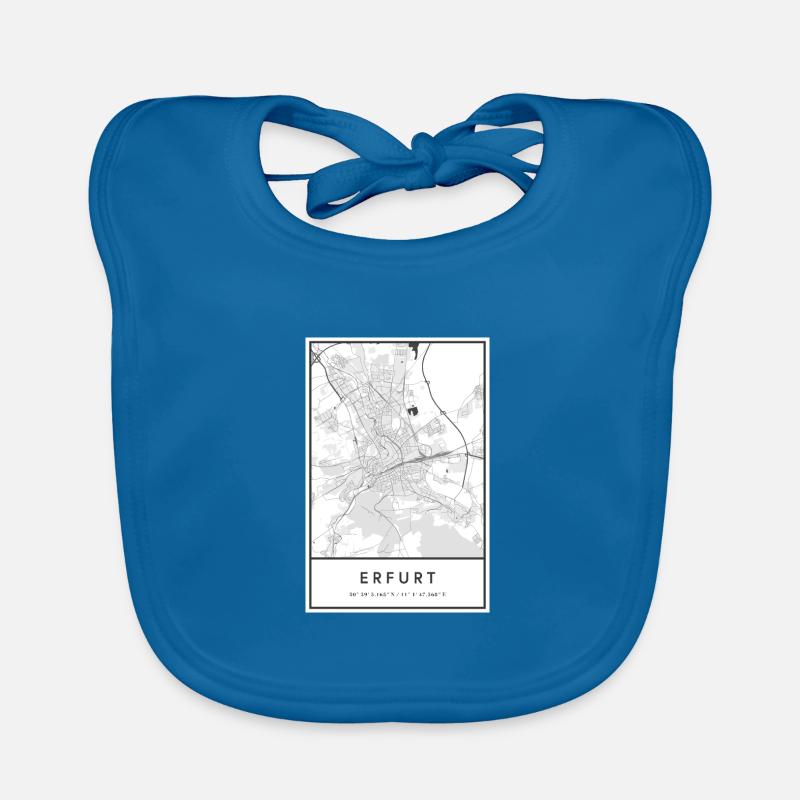 Erfurt Thuringia map city map city map map Organic Baby Bibs