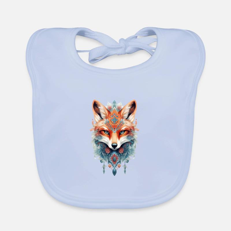Renard bohème coloré Bavoir bio Bébé