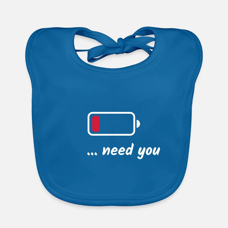 Low Battery Need You Weiß Baby Bio-Lätzchen