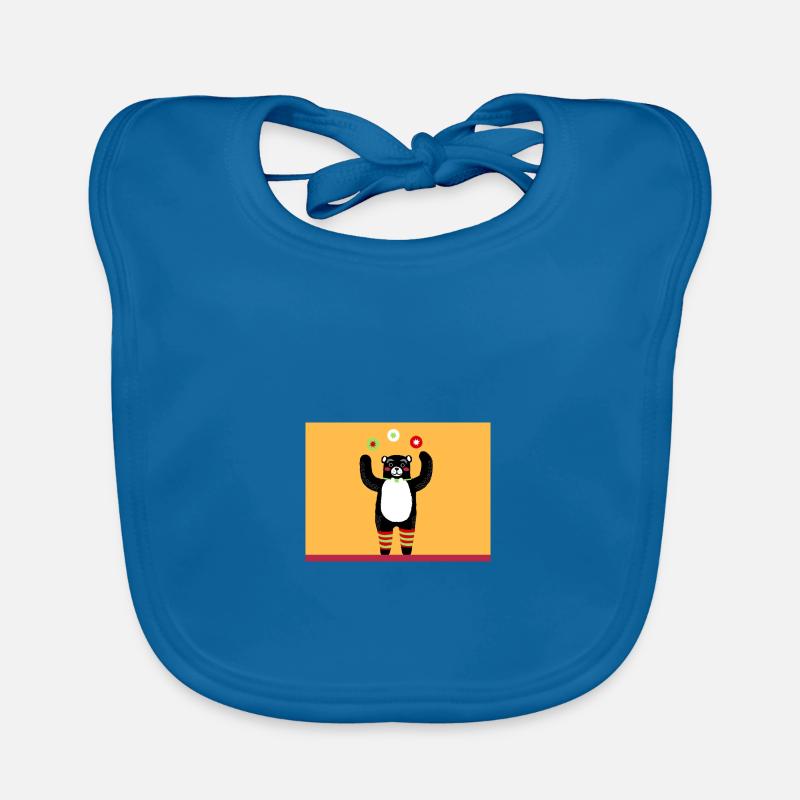 Funny nounours jaune noir - Bavoir bio Bébé - bleu paon