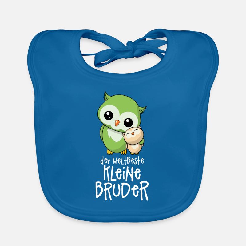 Der weltbeste kleine Bruder - Eulen Geschwister Baby Bio-Lätzchen