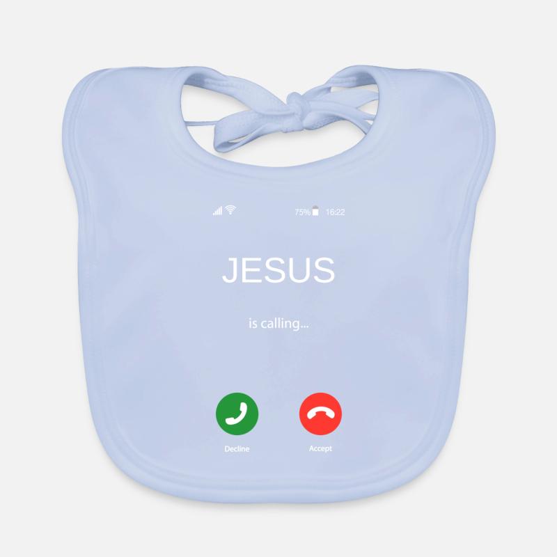 Jesus is Calling Phone Funny Gift Organic Baby Bibs