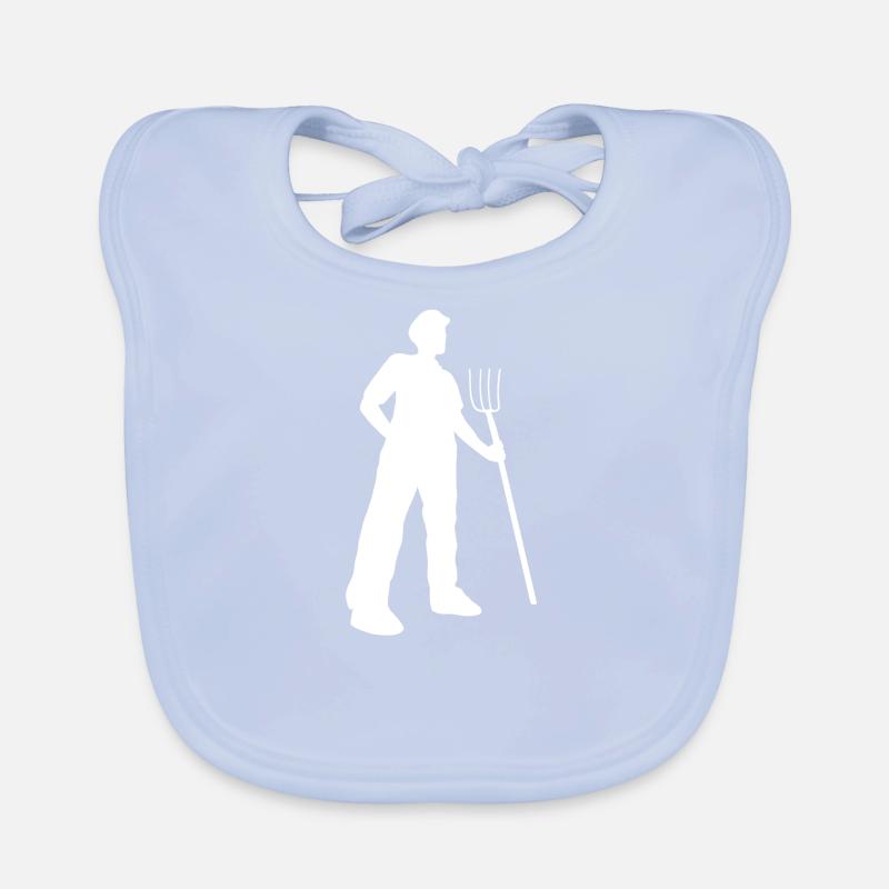 Farmer with pitchfork Organic Baby Bibs