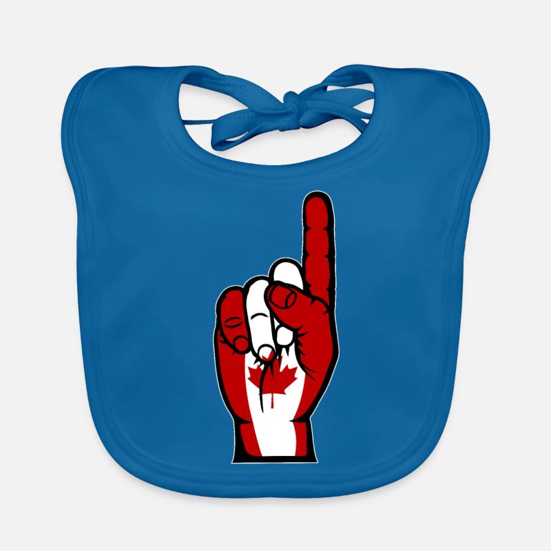 Drapeau du Canada numéro 1 - Bavoir bio Bébé - bleu paon