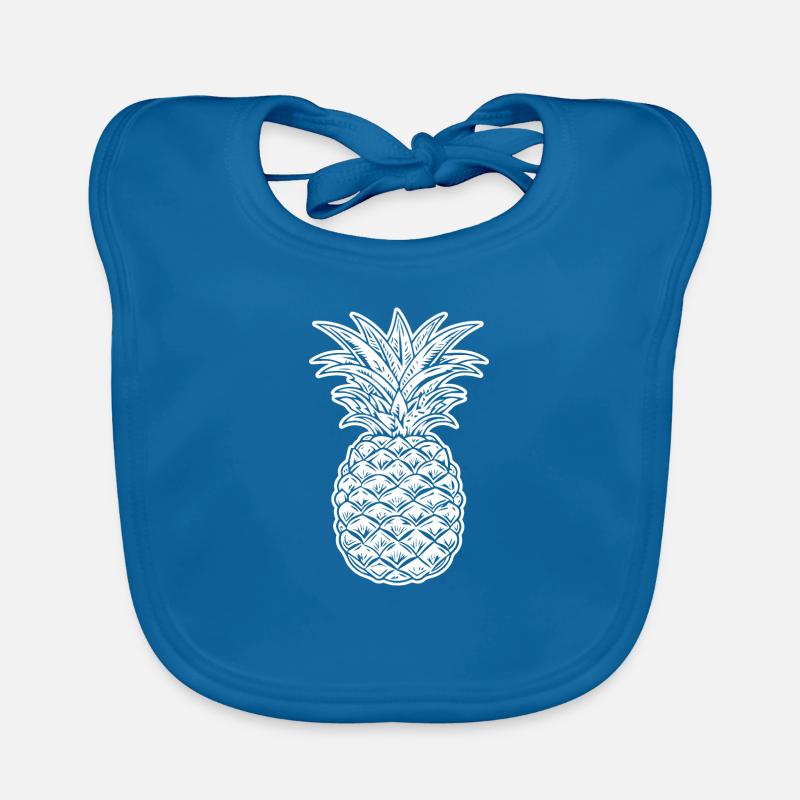 Ananas - Bavoir bio Bébé - bleu paon