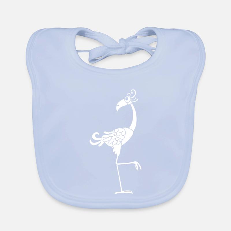 Oiseau blanc rigolo Bavoir bio Bébé