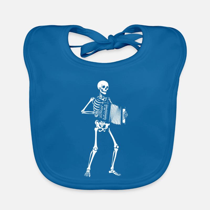 Skeleton plays Accordion Serenade Organic Baby Bibs