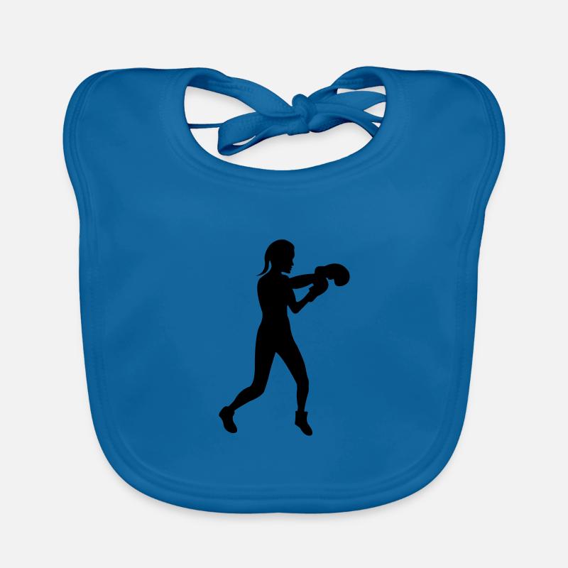 frauen boxen - Baby Bio-Lätzchen - Pfauenblau
