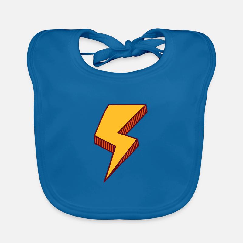 Blitz symbol form - Baby Bio-Lätzchen - Pfauenblau