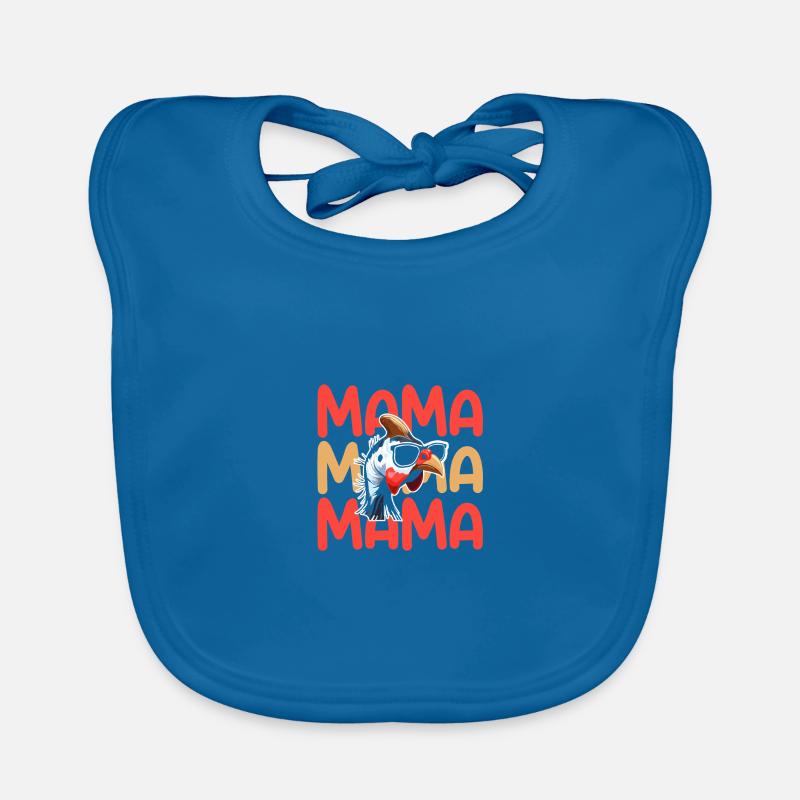 Hahn Mama Mutter Hühner Perlhuhn Baby Bio-Lätzchen