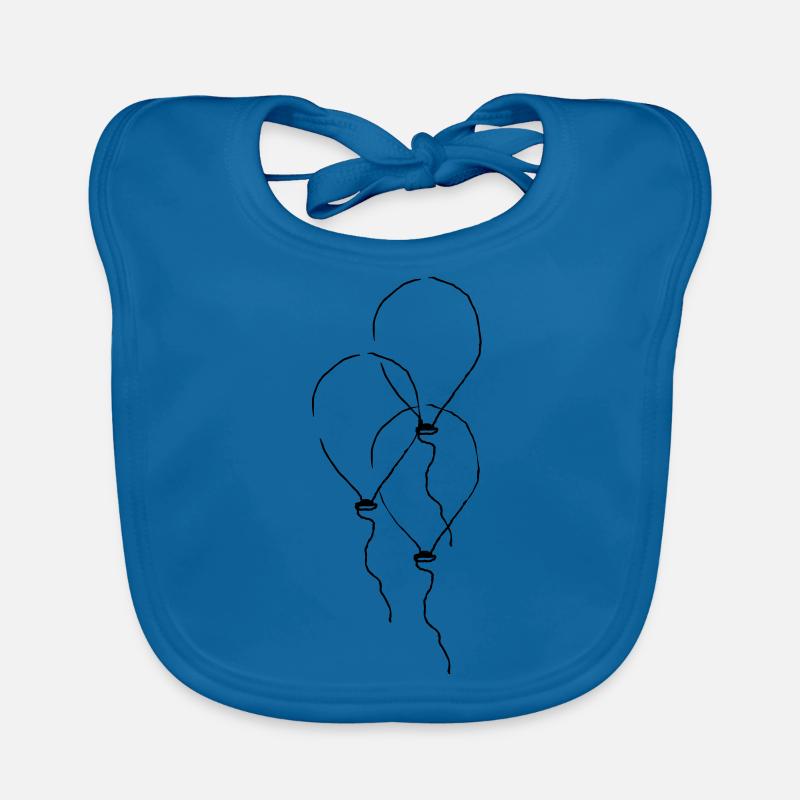 Ballons - Baby Bio-Lätzchen - Pfauenblau