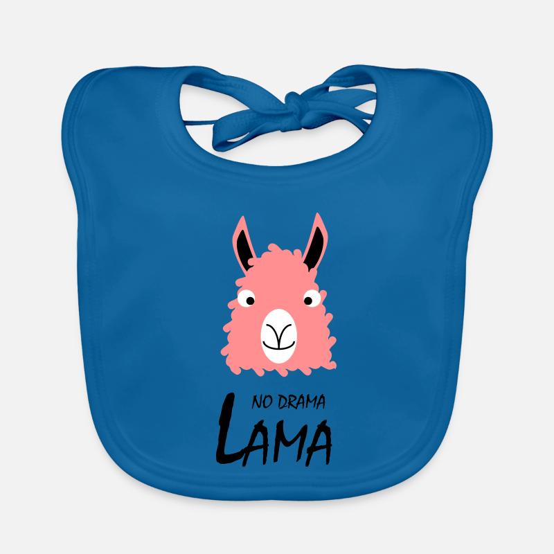 No Drama Lama - Baby Bio-Lätzchen - Pfauenblau