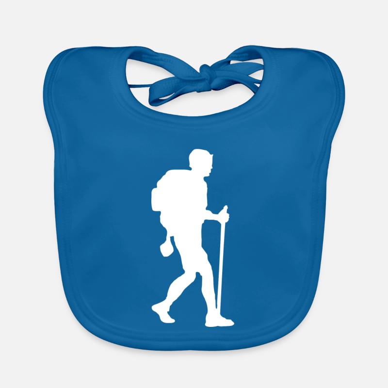 Hiker backpacker white Organic Baby Bibs