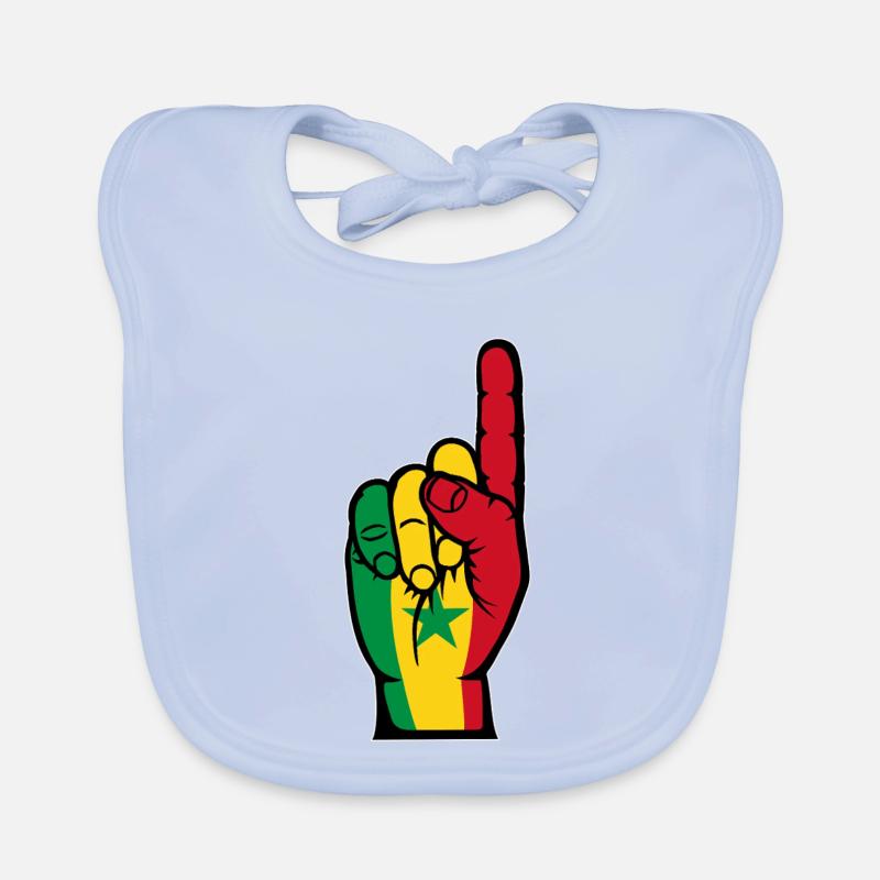 Main du drapeau du Sénégal Bavoir bio Bébé