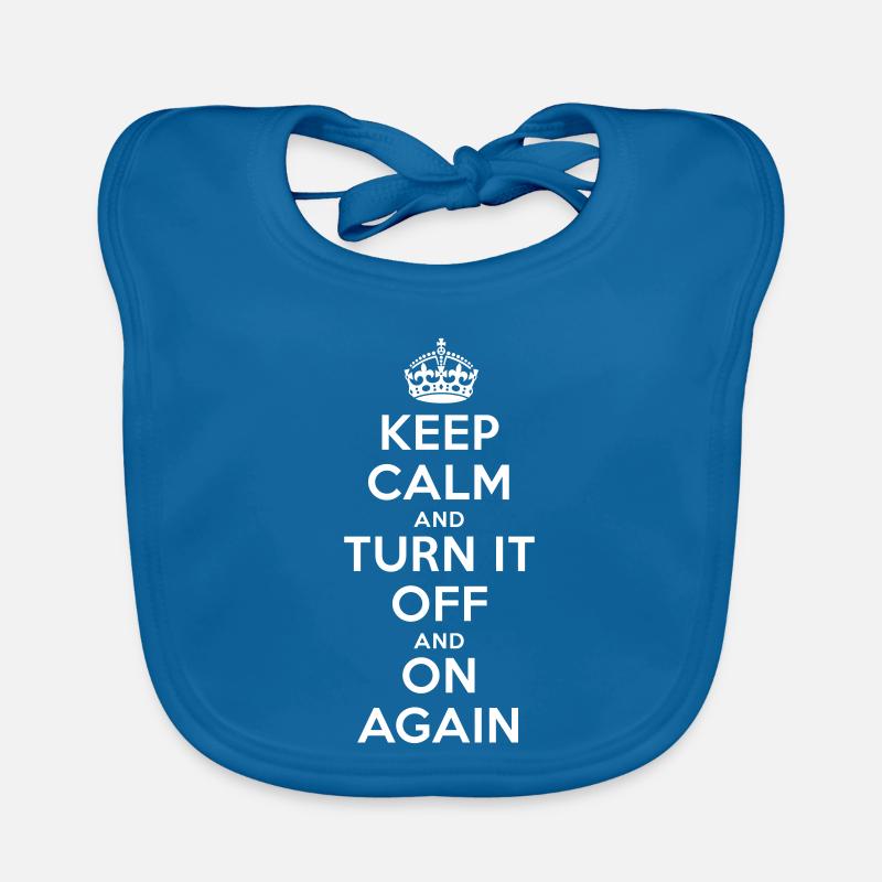 Keep Calm – Turn it Off Nerd Admin Design Organic Baby Bibs