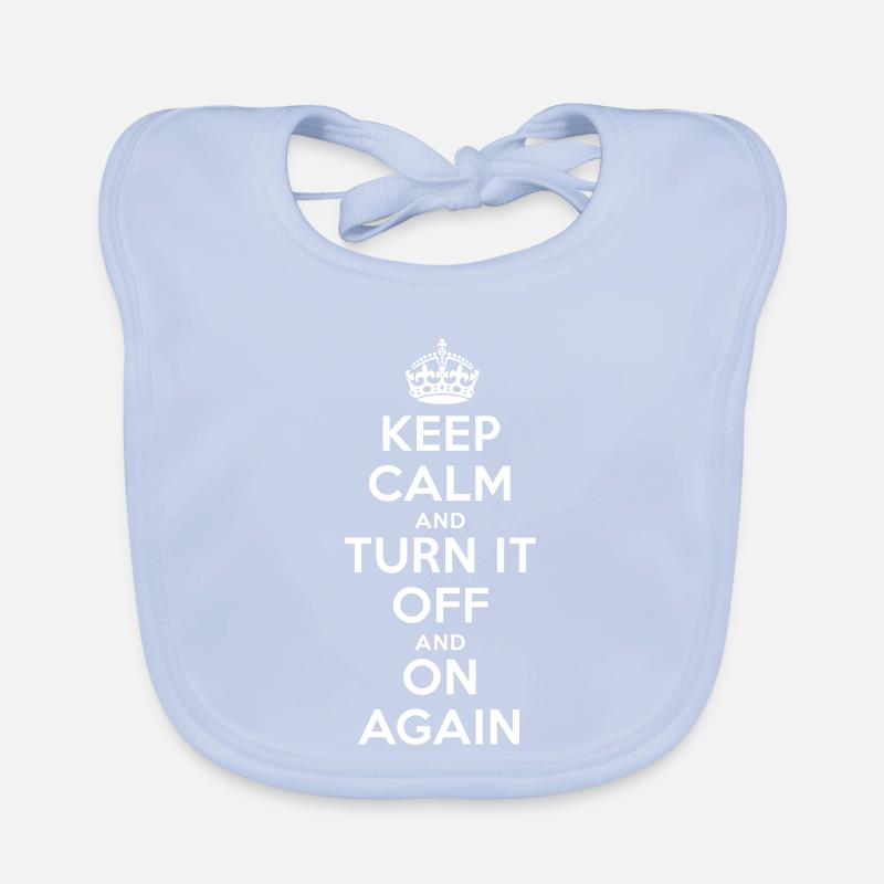 Keep Calm – Turn it Off Nerd Admin Design Organic Baby Bibs