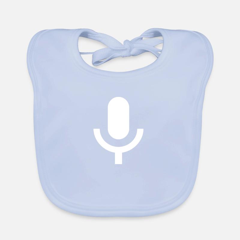Microphone | Symbol | White | gift idea Organic Baby Bibs