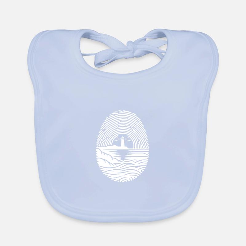 Scène de phare coucher de soleil empreinte digitale Bavoir bio Bébé