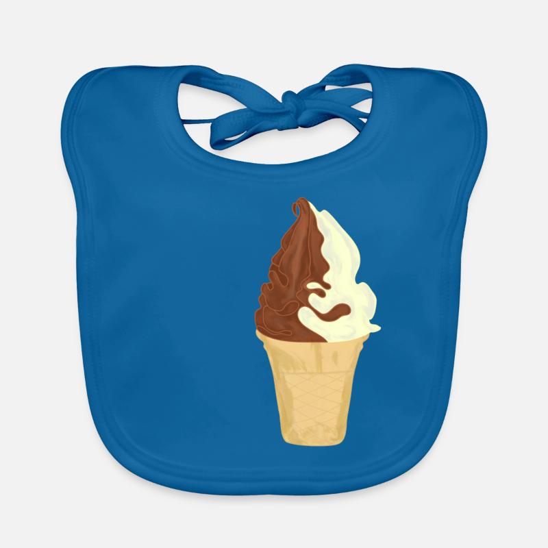 Softeis Eis für die schlanke Lienie - Baby Bio-Lätzchen - Pfauenblau