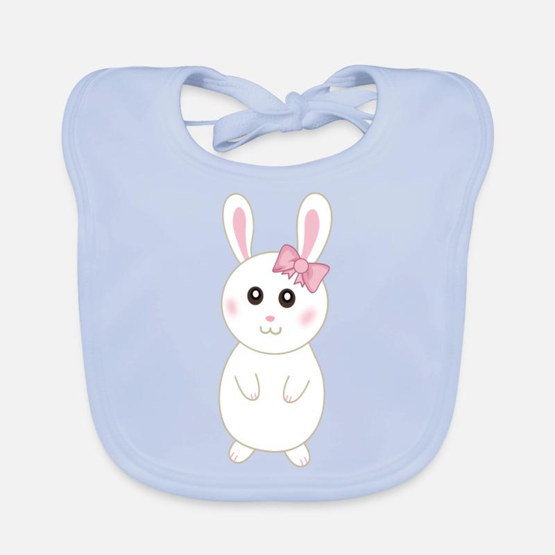 Rabbitette cute white rabbit Organic Baby Bibs
