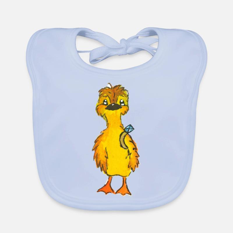 Entchen Malte mit Ring Baby Bio-Lätzchen